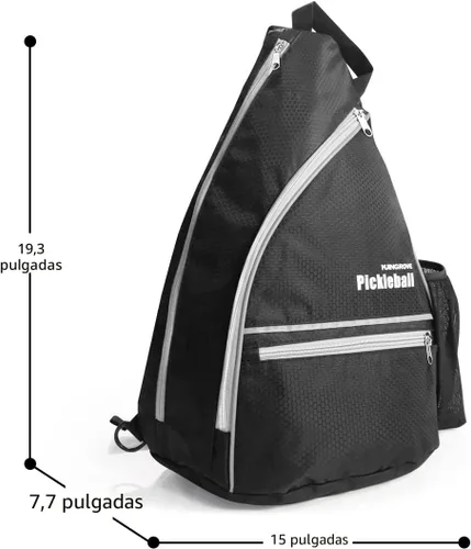 Miniatura 2 de Mangrove Bolsa de pickleball, mochila de pickleball para hombres y mujeres, bolsa ajustable con gancho para cerca, gran capacidad/bolsillo de Negro