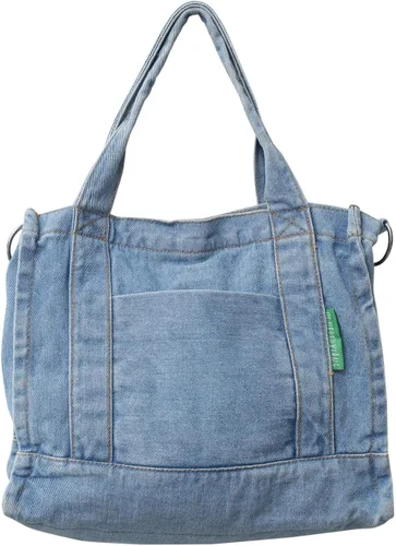 Bolso de hombro de mezclilla para mujer, bolso de mano grande tipo hobo, bolso de compras ligero, bolso de viaje holgado, bolso retro casual
