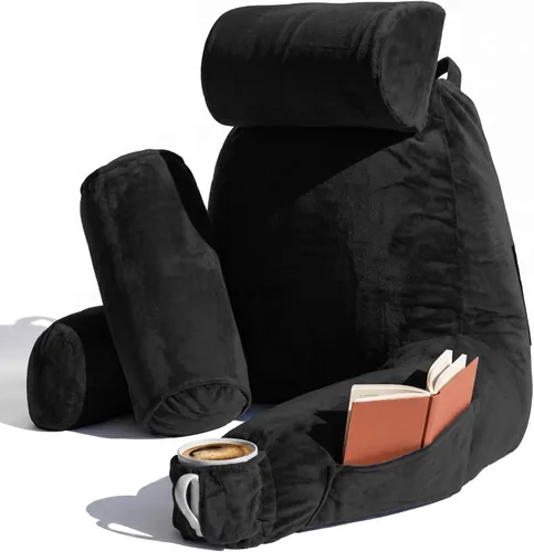 Miniatura 66 de Nestl Almohada de lectura para niños y adolescentes con espuma viscoelástica triturada, almohadas de respaldo para leer, ver y jugar, uso