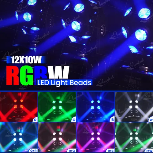 Miniatura 2 de Dreamland Luces de DJ con cabezal móvil, luces LED de rotación RGBW con control automático de sonido DMX, iluminación estroboscópica de discoteca