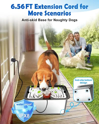 Miniatura 5 de 2026 Fuente de agua grande para perros y gatos SS304, dispensador de bebida para mascotas de 3 galones para perros grandes y múltiples mascotas