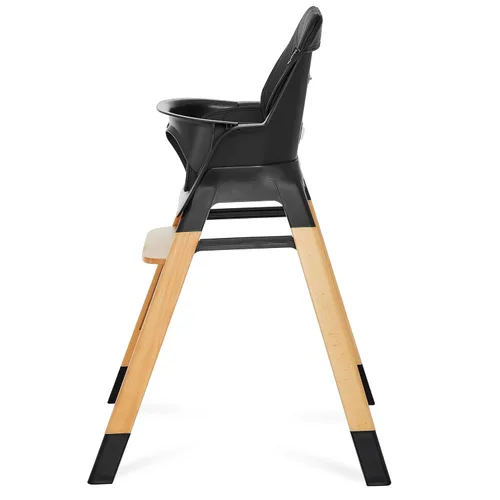 Miniatura 2 de Dream On Me Nibble Trona de madera 2 en 1 Silla de alimentación convertible para bebé con bandeja extraíble, reposapiés ajustable, arnés de 5 Negro