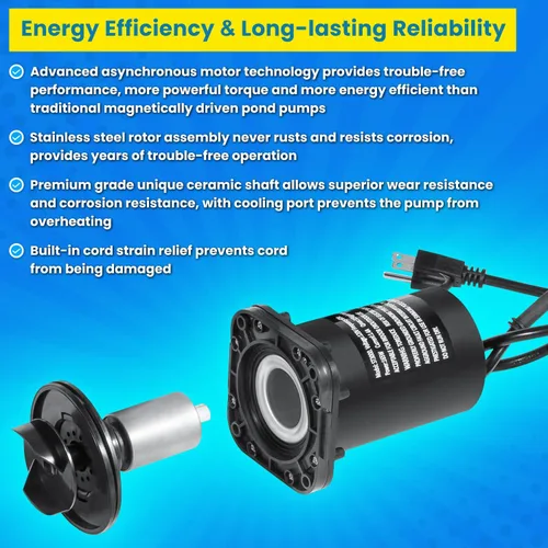 Miniatura 5 de 91018 3000 GPH Bomba de agua sumergible para fuente de cascada de estanque, sistema de filtro hidropónico para acuario, tanque de peces, piscina Koi