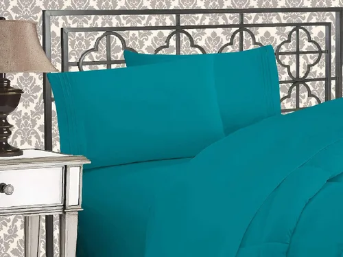 Miniatura 25 de Elegante juego de cómodas sábanas para cama de 1500 hilos resistente a arrugas y a la decoloración, calidad egipcia de lujo ultrasuave de 4 piezas