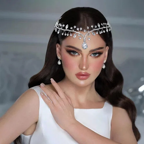 Miniatura 7 de Diadema de boda para novia, diadema nupcial con diamantes de imitación, accesorios para el cabello para novias y damas de honor (dorado)
