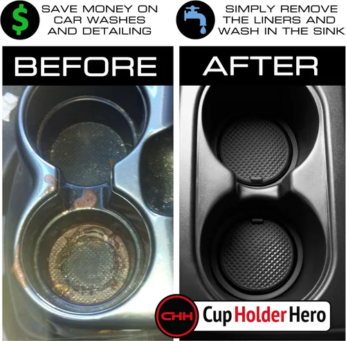Miniatura 4 de CupHolderHero Compatible con accesorios Nissan Maxima 2015-2023 - Insertos de portavasos antideslizantes antipolvo, tapetes para consola central