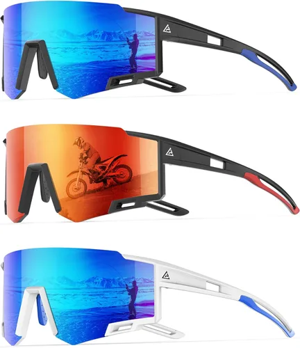Miniatura 21 de KALIYADI Gafas de sol deportivas para hombre, polarizadas, gafas de sol para mujer, gafas de sol para correr con UV400 para pesca y ciclismo