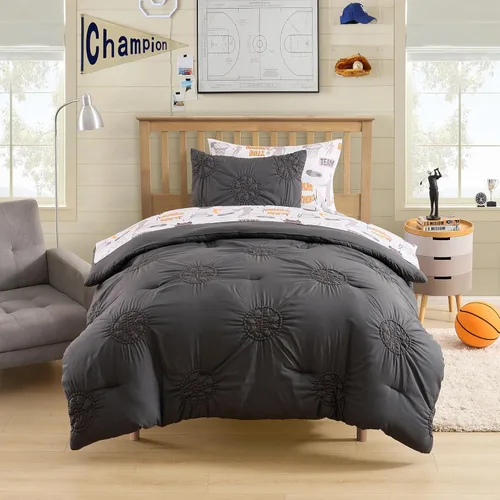 Miniatura 8 de Juego de ropa de cama para niños en una bolsa para niños y niñas, juego de sábanas impresas y edredón, individual, Waterbury Marble Mármol Waterbury