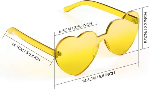 Miniatura 2 de Maxdot - Lentes de sol transparentes sin marco con forma de corazón para fiestas