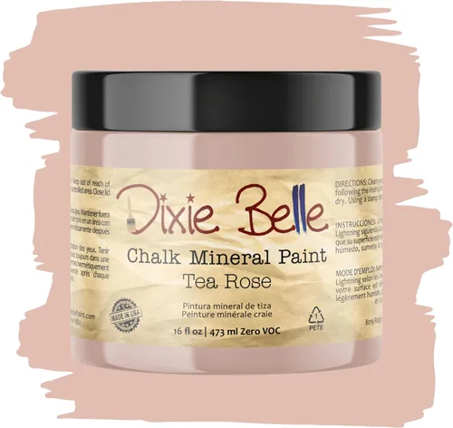 Miniatura 260 de Dixie Belle Paint Company - Pintura con acabado de tiza para muebles, color negro (Caviar), 1 galón, 128 fl oz, pintura mineral color rosa intenso