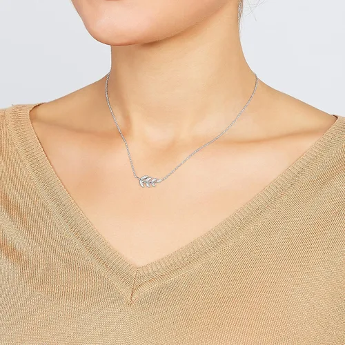 Miniatura 4 de Fossil Collar de cadena con colgante de plata de ley para mujer