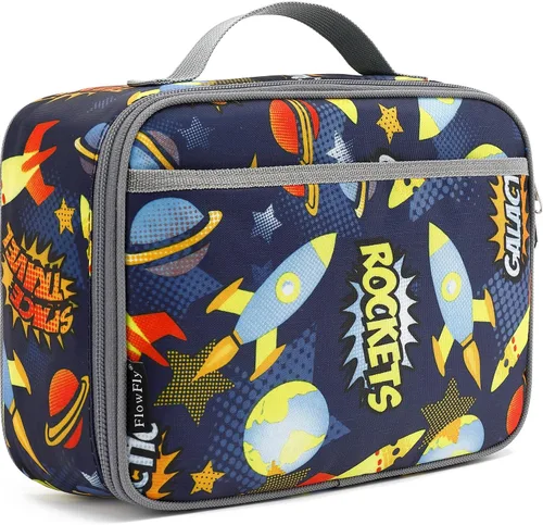Miniatura 16 de FlowFly Lonchera para niños, bolsa suave aislada, mini hielera para el regreso a clases, kit de bolsa térmica para comidas, para niñas, niños, fútbol