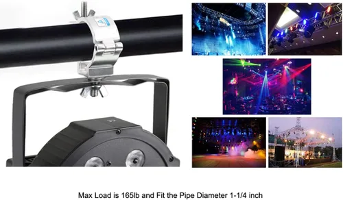 Miniatura 2 de Abrazadera de luz de escenario, abrazaderas O de carga de 22 libras/165 libras/220 libras de aleación de aluminio para DJ, montaje de gancho