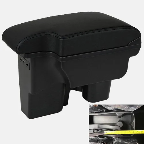 YJYWZH Caja de reposabrazos para Toyota Hilux Central, caja de almacenamiento organizadora, consolas interiores con 3 puertos USB, reposabrazos de