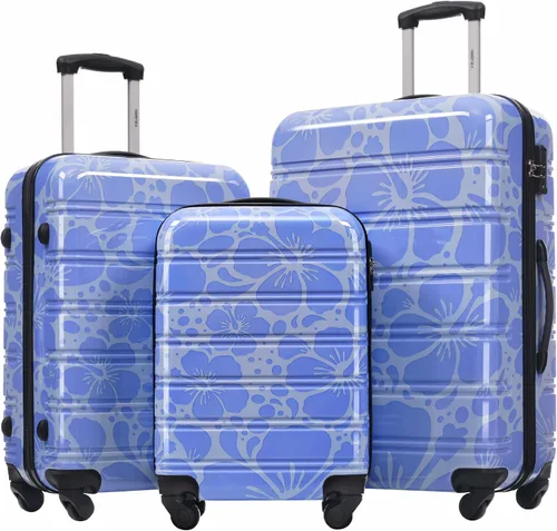 Miniatura 309 de Merax Juegos de equipaje de mano en maleta aprobada por aerolíneas, estuche rígido con ruedas giratorias expandibles, Negro