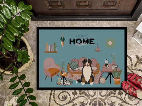 Miniatura 3 de Caroline's Treasures CK7881MAT - Felpudo de perro de montaña bernés Sweet Home, 18 x 27 pulgadas, tapete para puerta delantera, para interiores