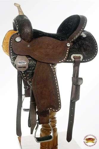 Miniatura 4 de HILASON Western Horse Barrel Racing Saddle Trail American Leather Western Saddle Saddle for Horses Barrel Racing Saddle