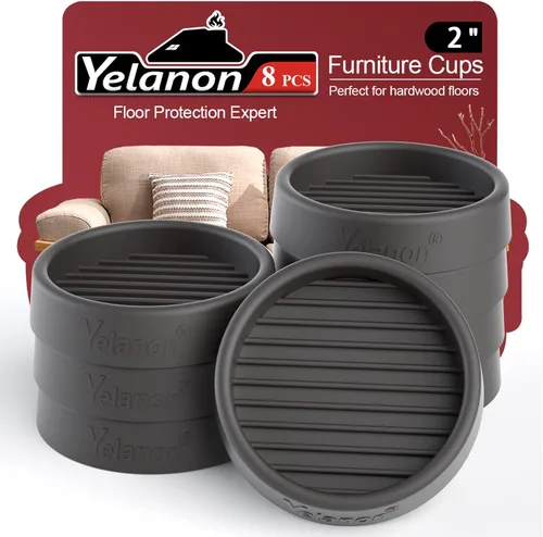 Miniatura 15 de Posavasos para muebles - 8 piezas, vasos de ruedas de muebles redondos de 2" - Almohadillas antideslizantes para suelos de madera dura, pinzas