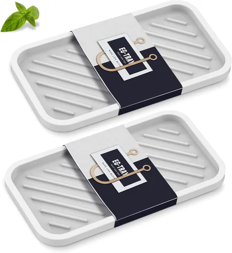 Miniatura 12 de EG-SIPRO Bandeja Organizadora de Fregadero de Cocina, Soporte para Esponja para Fregadero de Cocina Bandeja de Mostrador de Baño Portaesponjas