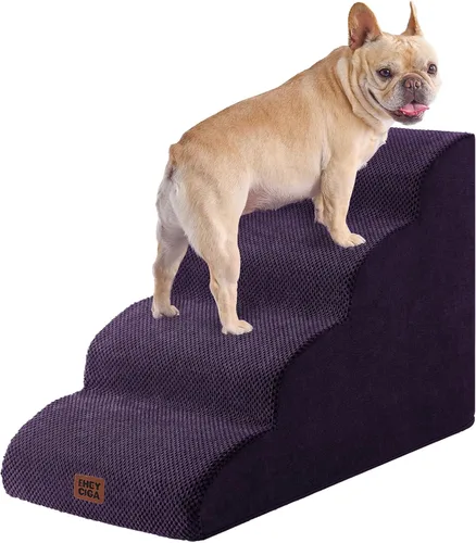 Miniatura 26 de EHEYCIGA Rampa de escaleras curvadas para perros pequeños de 15.7 pulgadas de alto, escalones para perros de 3 escalones para sofá y silla