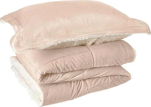 Miniatura 19 de Elegant Comfort Juego de edredón de calidad premium de peso pesado de micromink con respaldo de sherpa reversible alternativo al plumón de Negro