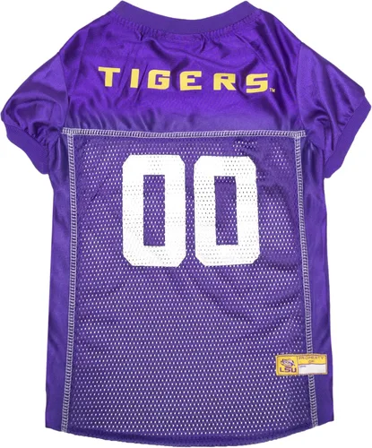 Pets First NCAA College LSU Tigers Camiseta de Malla para PERROS Y GATOS, X-Large. Camiseta con Licencia para Perro con tu Equipo Universitario