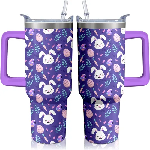 Miniatura 23 de Vaso térmico de alienígena de 40 onzas con asa y pajita abatible, taza aislante de acero inoxidable para amantes de ovnis, taza de café de viaje
