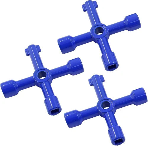Miniatura 7 de 3 llaves eléctricas multifuncionales de 4 vías para gabinete, llave cuadrada triangular para elevador, válvula de medidor de agua, gabinete de Azul
