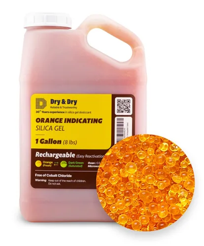 Miniatura 14 de Dry & Dry [1.63 kg] Cuentas de gel de sílice indicadoras de primera calidad de color naranja (estándar de la industria 3-5 mm) - Cuentas de gel