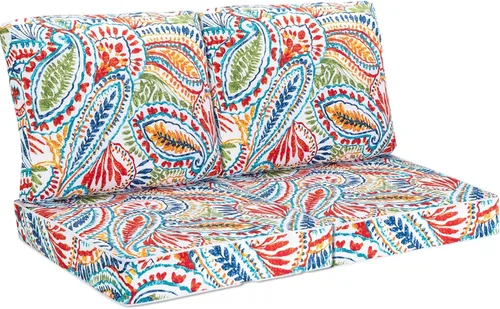 Miniatura 16 de JMGBird Cojín de Almohada Copetudo para Exterior, Juego de Cojín Profundo para Silla de Asiento al Aire Libre de 22"x22" Cojines de Patio