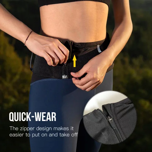 Miniatura 6 de ICE FLAME Cinturón para correr, fitness y correr para mujeres y hombres, paquete de banda de cintura para llaves de teléfono, cinturón