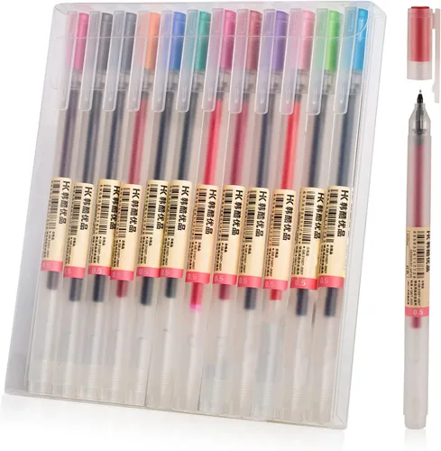 BEIWO Bolígrafo de tinta de gel de alta calidad, 0.020 in, bolígrafos de color de punta fina, bolígrafo de gel de escritura suave para oficina,