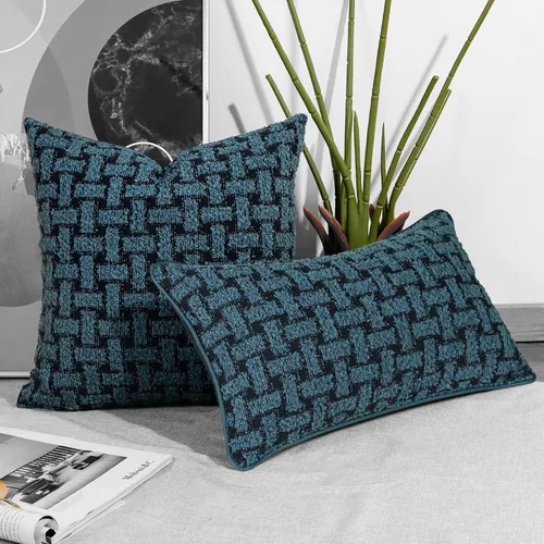 Miniatura 2 de Paquete de 2 fundas de almohada Boucle de 18 x 18 pulgadas, fundas de almohada decorativas de Navidad para sofá, sofá, fundas de almohada bohemias