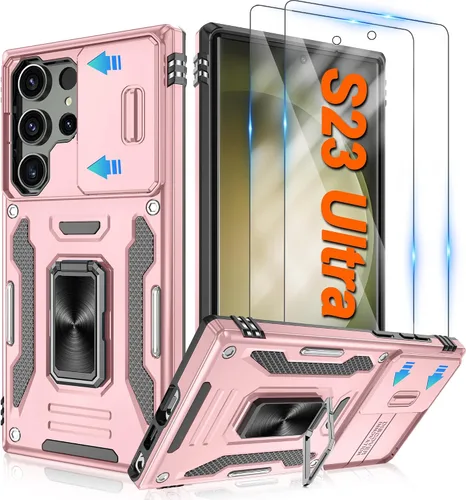 Miniatura 36 de Atump Funda para Motorola Moto G Play 2024 (4G) con [paquete de 2] protector de pantalla HD y cubierta para cámara deslizante, soporte de anillo