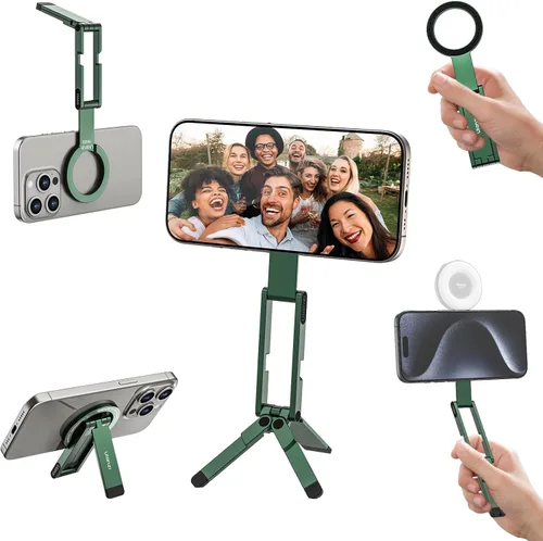 Miniatura 13 de ULANZI MA60 - Soporte magnético de trípode para iPhone - Mini trípode de smartphone de aluminio para teléfono celular, soporte de bolsillo