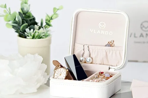Miniatura 7 de Caja de joyas portátil, pequeña, para viaje, de Vlando