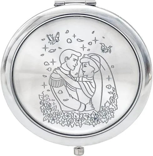 RBN 12 espejos de Cenicienta y Príncipe para fiesta de boda, recuerdos de boda, para novia y novio (blanco y plateado)