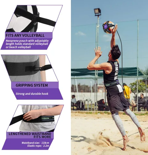 Miniatura 4 de Equipo de entrenamiento de pelota de fútbol/voleibol, entrenador de patadas de fútbol solo para niños y adultos, cinturón elástico para la práctica