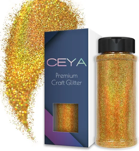 Miniatura 10 de Ceya 110g/ 3.8oz Polvo de Purpurina Holográfica Ultra Fina Láser Verde 1/128” 0.008” 0.2mm para Slime, Resina Epoxy, Manualidades, Vaso, Joyería