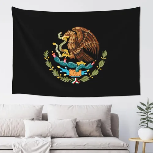 Miniatura 15 de JUHIOPOI Tapiz de pared con bandera de México, arte nocturno mexicano para decoración de pared lateral de dormitorio, (60 x 40 pulgadas)