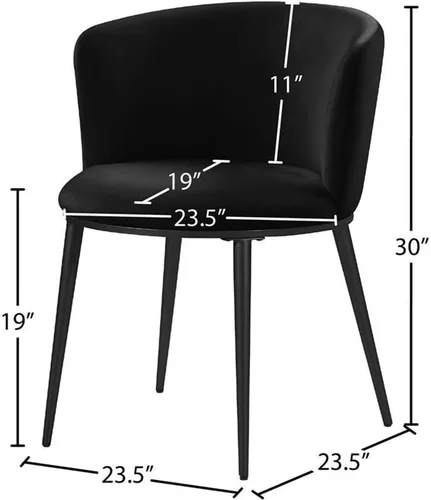 Miniatura 3 de Meridian Furniture Skylar Collection Modern Silla de comedor tapizada contemporánea con respaldo redondeado y patas de hierro resistentes, juego
