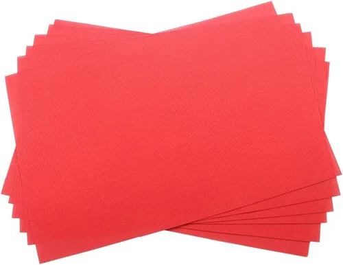 Miniatura 13 de Juego de 6 manteles individuales de PVC, juego de 6 manteles individuales de vinilo tejido de PVC, color natural (6 piezas, hojas moradas)