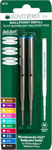 Monteverde Recambios de gel cerámico sin tapa de Estados Unidos para adaptarse a bolígrafos Montblanc, tinta azul de punta fina, se convierte en