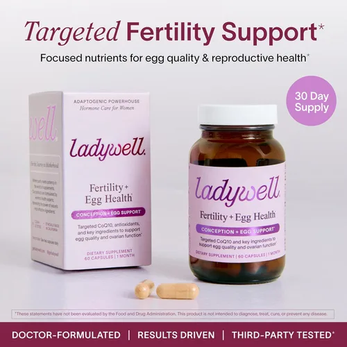 Miniatura 2 de Ladywell Fertilidad + Salud del óvulo Apoyo de fertilidad Salud ovárica, calidad del óvulo, apoyo para el bienestar de la ovulación