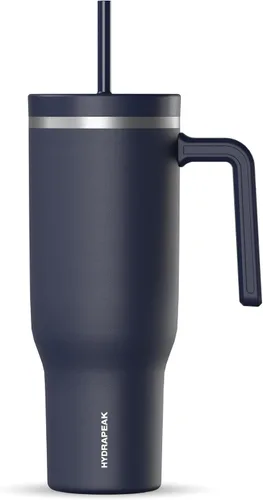Miniatura 42 de Hydrapeak Voyager Vaso de 40 oz con Asa y Tapa con Pajita Botella de Agua Reutilizable de Acero Inoxidable Taza de Viaje Compatible con Portavasos
