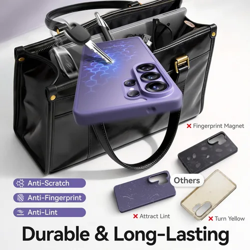 Miniatura 2 de CASEKOO Funda violeta para Samsung Galaxy S26 Ultra de 6.9 pulgadas, protector de cámara, protección de grado militar de 16 pies, antihuellas