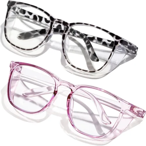 Gafas de seguridad antivaho transparente con bloqueo de luz azul para protección ocular, gafas de enfermería para mujeres y hombres A7 Leopardo +
