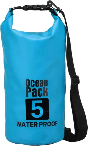 Miniatura 39 de Bolsa seca impermeable, 5 L, ajuste para mujeres y hombres, bolsas a prueba de agua, mochila flotante ligera de almacenamiento en seco con silbato