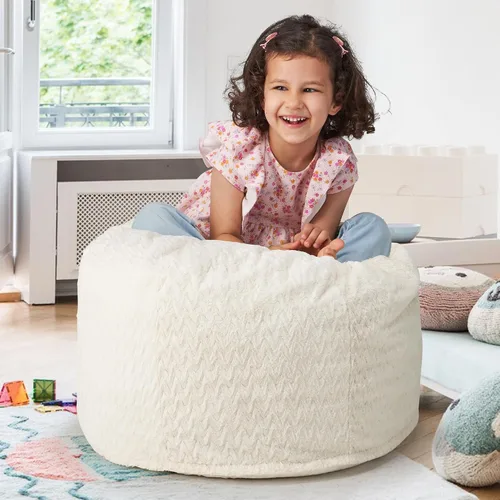 Miniatura 17 de Hobestluk Puf grande de 4 pies para adultos, con funda de piel de felpa chevrón, puf grande para sala de estar, dormitorio, residencia estudiantil