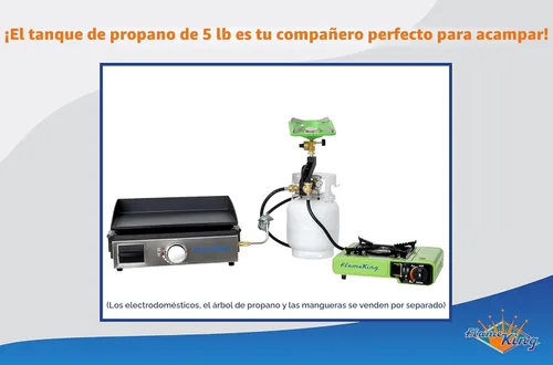 Miniatura 12 de Flame King YSN5LB-GAUGE - Cilindro de tanque de propano de acero de 5 libras con manómetro y válvulas OPD para parrillas y barbacoas, camping, pesca